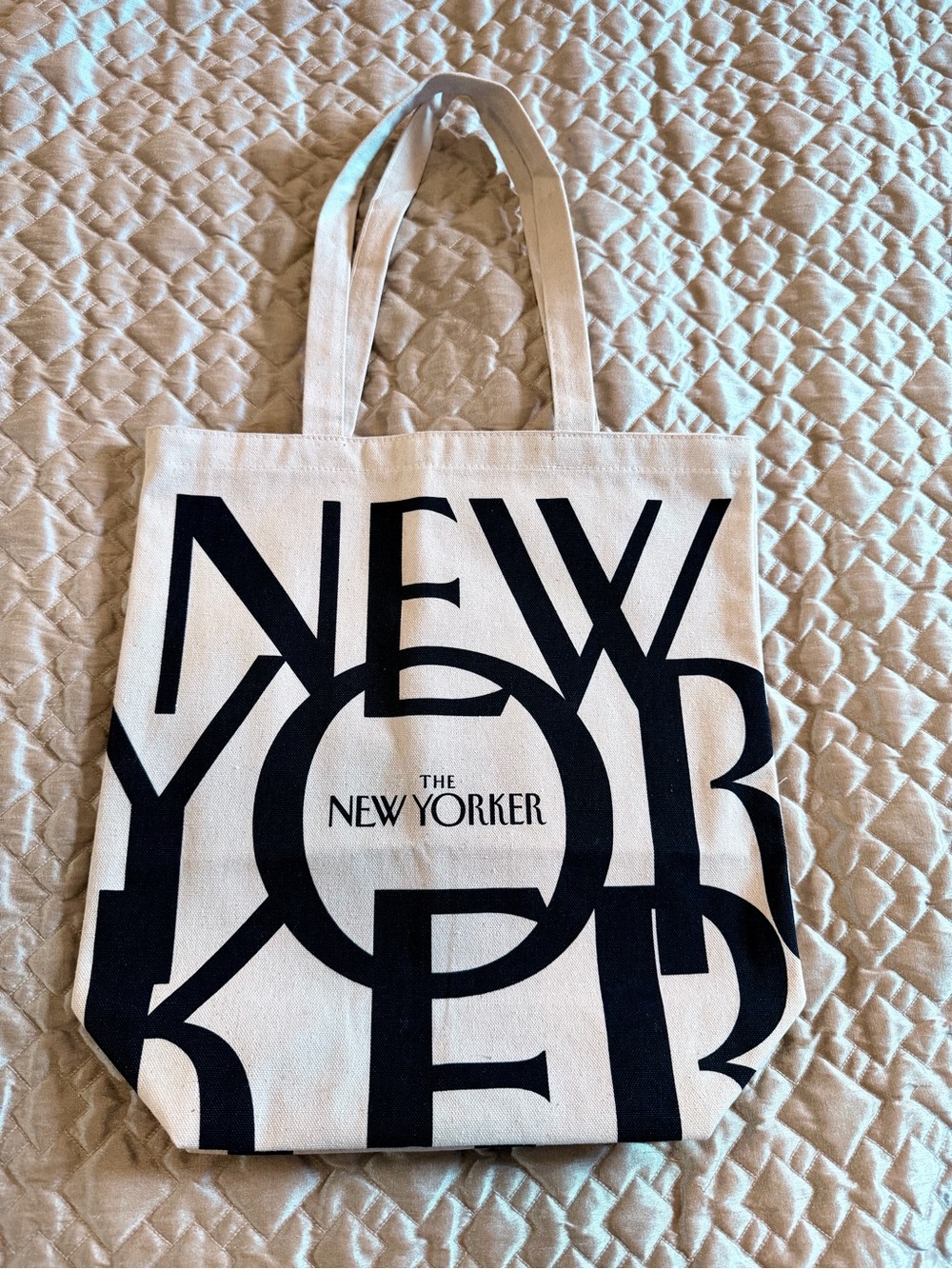The New Yorker Magazine Iconic Classic Canvas Tote Bag - Black/Cream
